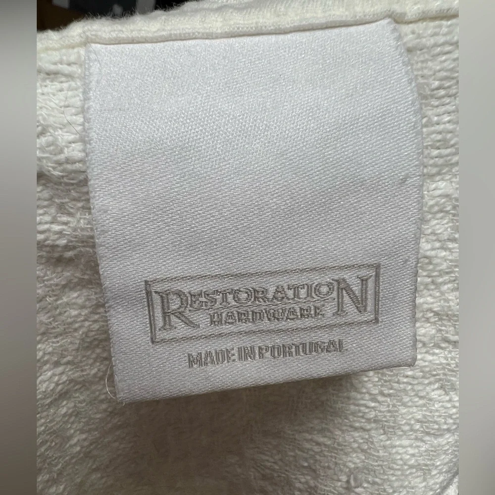 Restoration Hardware 2pc Set Quilted Ivory King & Standard Sham Pillowcase